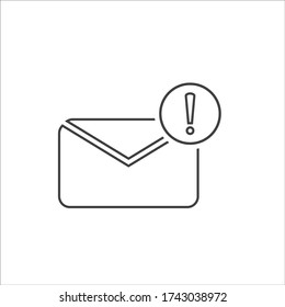 image of a letter with an exclamation mark on a white background