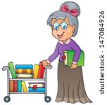 Image with librarian theme 1 - eps10 vector illustration.