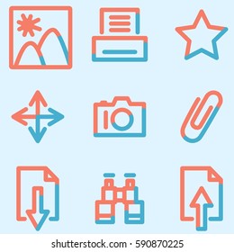 Iconos de la biblioteca de imágenes, signos para infografías, web, presentación