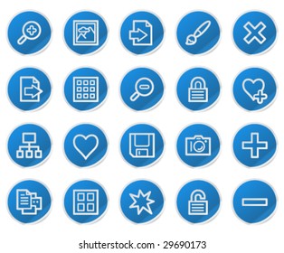 Image Library Web Icons Blue Sticker Stock Vector (Royalty Free ...