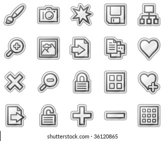 Image library web icons, grey sticker series