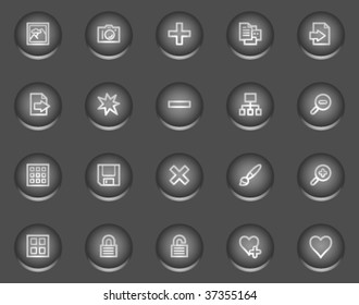 Image library web icons, metal circle buttons series