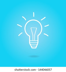 Image of a light bulb against a colorful blue background.