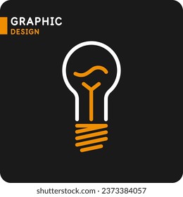 The image is a light bulb. Silhouette graphics. A light bulb icon as a symbol of an idea and new solutions.