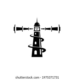 image of lighthouse illustration with signal wave