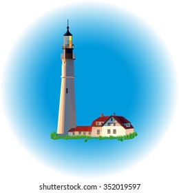 image lighthouse at night on the ocean