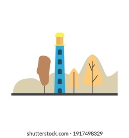Image of lighthouse on a light background, vector background, vector illustration
