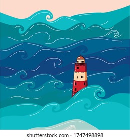 image of a lighthouse in the sea 1