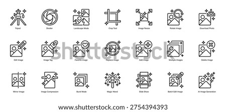 Image Line Icon, Outline Symbol for Photo Management, Digital Gallery, Visual Content, Media Storage, and Graphic Presentation. Vector Sign Icon.