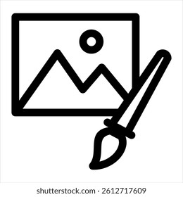 Image Line Icon Vector Illustration