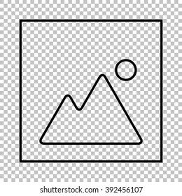 Image line vector icon on transparent background