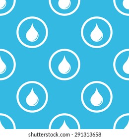 Image of liquid drop in circle, repeated on blue background