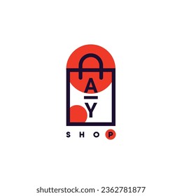 The image is a logo for a business. The logo consists of three lines forming the letters "A", "Y", and "SHOP". It is a cartoon-like illustration with colorful graphics.