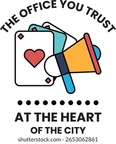 La Imagen es un logo para un evento llamado "La oficina en la que confías en el corazón de la ciudad"