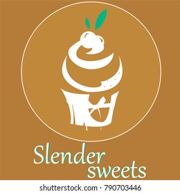 Image with a logo in the form of a slender cake