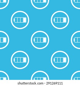 Image of low battery in circle, repeated on blue background
