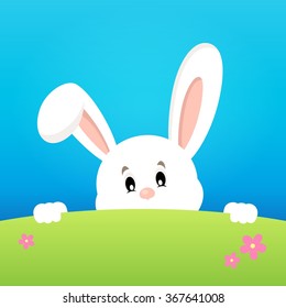Image with lurking Easter bunny theme 2 - eps10 vector illustration.
