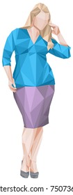 Image lush girl in a skirt. Vector image, and all the elements of the layers in the curves. It can be used in advertising.