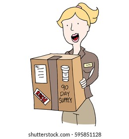 An Image Of A Mail Order Medication Delivery Girl.