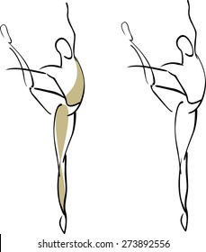 Image of male figure. Types of dance. Classical ballet.