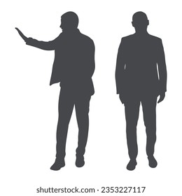 Image male silhouettes. People, human, person, man, men, guy, lad, fella, stripling, boy. Businessmen, workers, friends, students, demonstrators, professor, audience