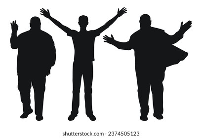 Image male silhouettes. People, human, person, man, men, guy, boy. Viewer, friends, spectators, audience, applause, group, crowd
