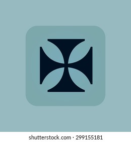 Image of maltese cross in square, on pale blue background