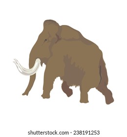 Image of a mammoth in the style of ancient rock paintings