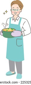 Image of man cooking hot pot stock illustration