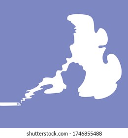 imagen del hombre tosiendo por humo de cigarrillo