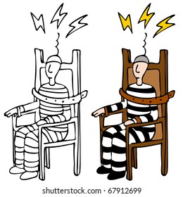 An Image Of A Man In An Electric Chair.