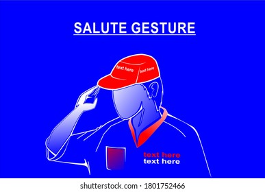 image of man give salute gesture