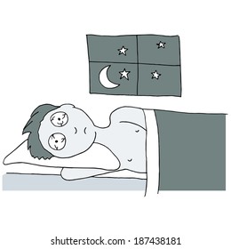 An image of a man having a sleepless night.