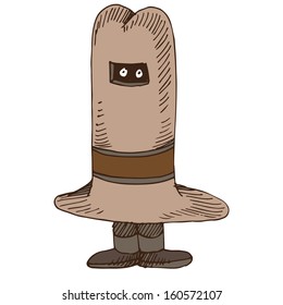 An image of a man keeping a secret kept under his hat.