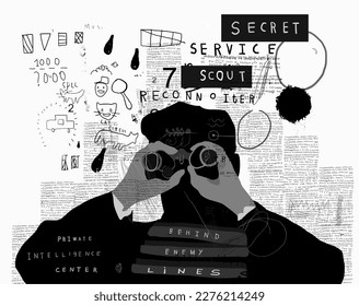  Image of a man looking through binoculars 