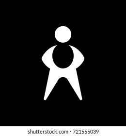The image of a man on a black background. A white man. Isolated on a black background. Logo. Vector illustration