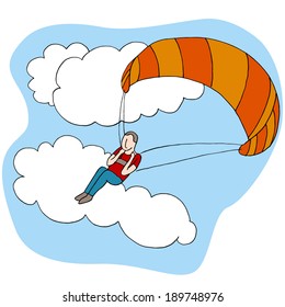 An image of a man paragliding.