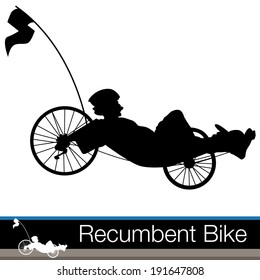 An image of a  man riding on a recumbent bike.