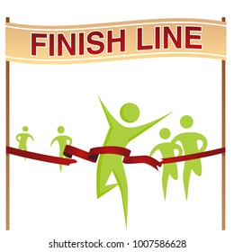 An image of a Man Running Across Finish Line.