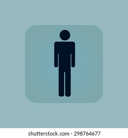 Image of man sign in square, on pale blue background
