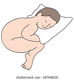 Imagen de un hombre durmiendo en el aire.