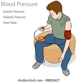 An Image Of A Man Taking A Blood Pressure Test.