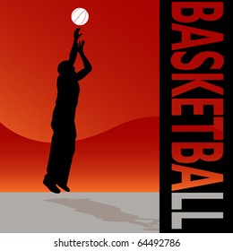 Ein Bild eines Mannes, der einen Basketball wirft.