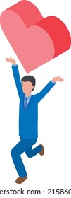 Image of a man who conveys love