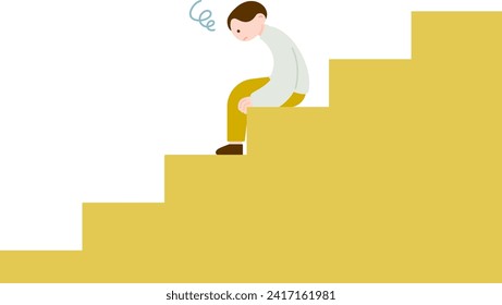 Image of a man who gives up in the middle of his goal