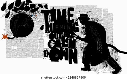 Image of a man who puts out the globe