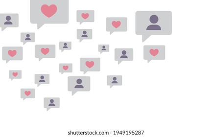 Image of many likes and followers Vector illustration icon