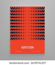 Image of many rectangular flat shapes. Transition effect. Dynamics pattern. Cover design template. 3D illustration for brochure, poster, presentation, flyer or banner.