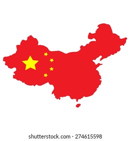 image maps of China painted in the national flag