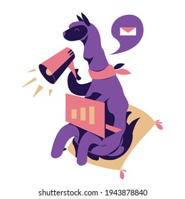 Image of a marketing llama. Use for posting on websites, in mobile applications